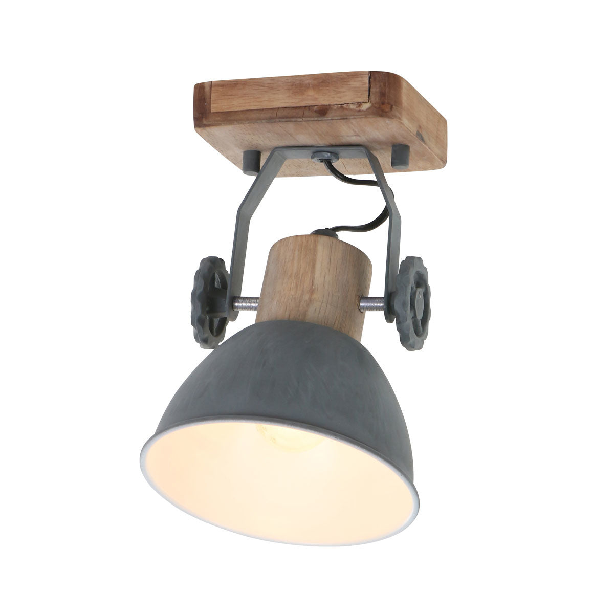 Mexlite spot gearwood - 1 lichts - 15x 17 cm - grijs