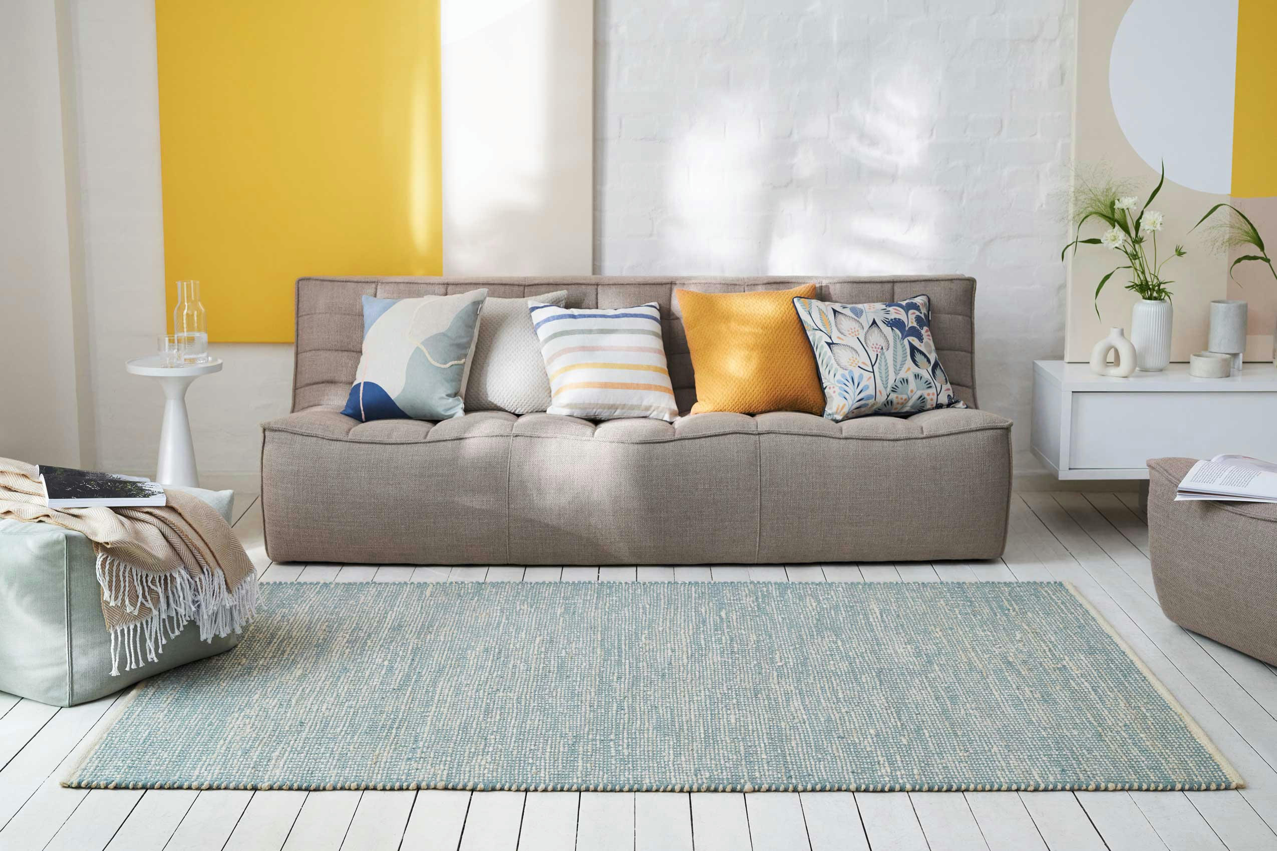 GOBI - Tapis plat fait main laine vierge et jute 80x150