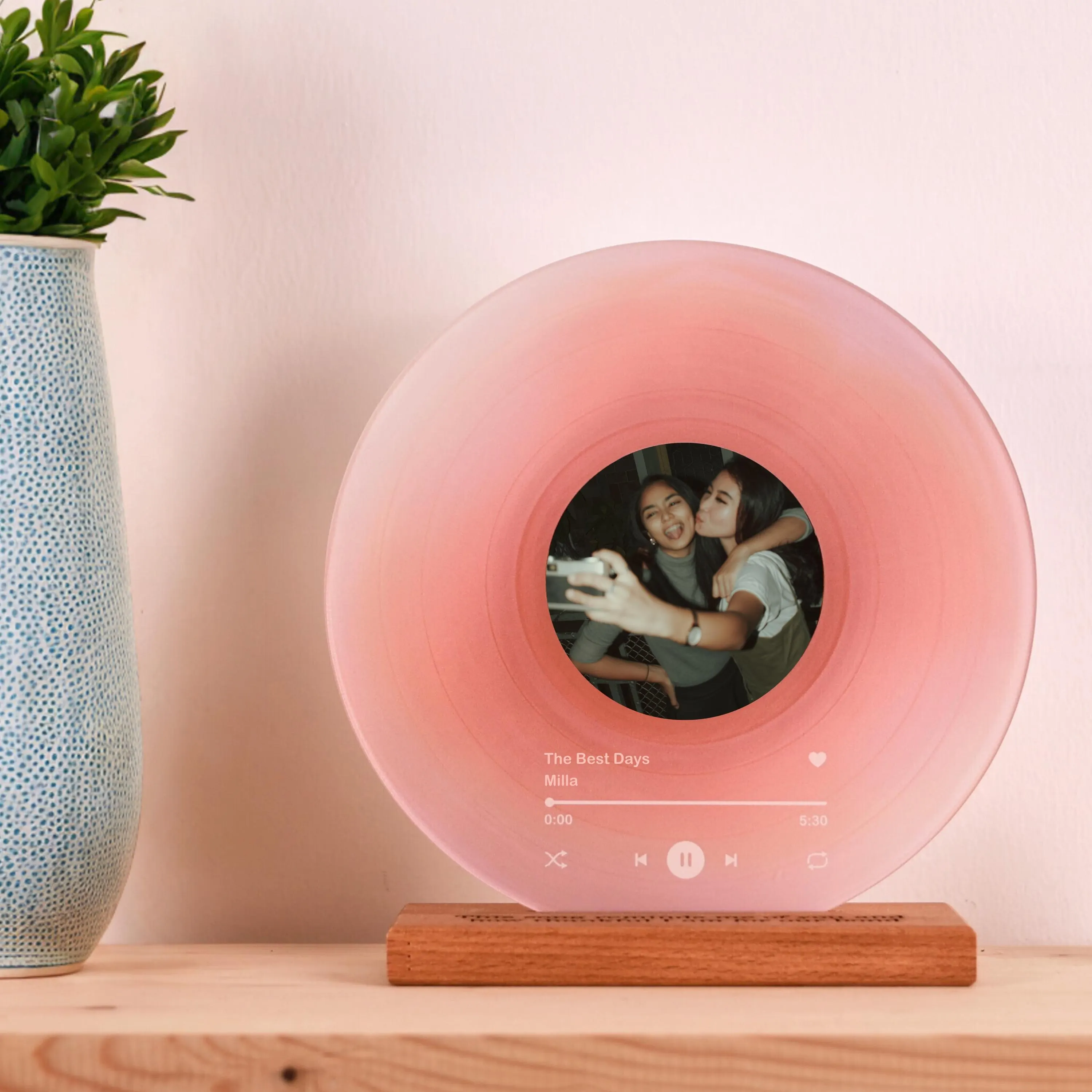 Personalized Vinyl Record with Photo - Acrylic Song Plaque - Anniversary Gift for Friends - Birthday Gift for Her Him - Valentines Day Gifts