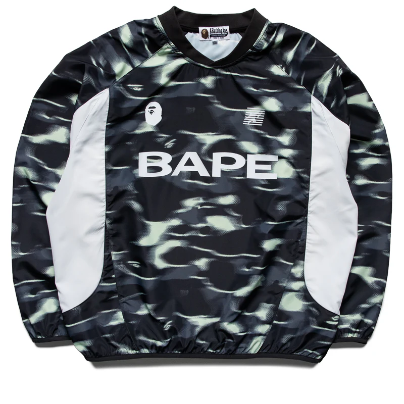 A Bathing Ape Screen Camo Football Logo Crewneck - Black