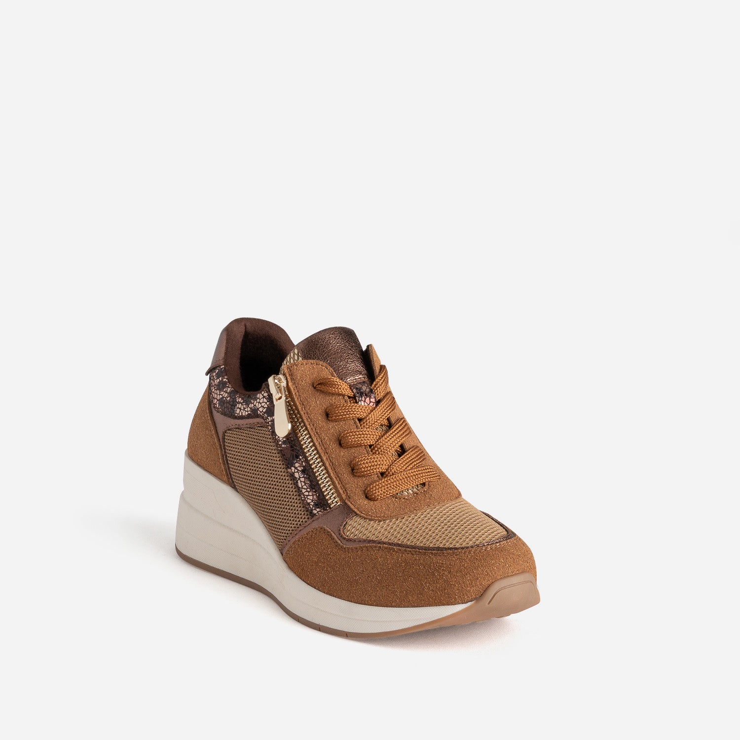 Tennis compensée camel multi matières