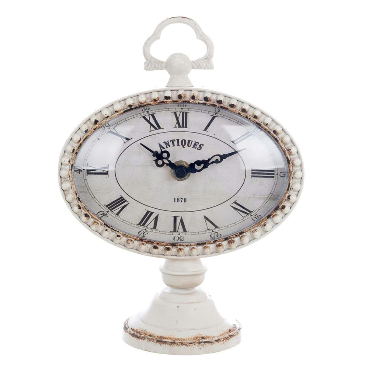 - Horloge à poser en métal blanc H22