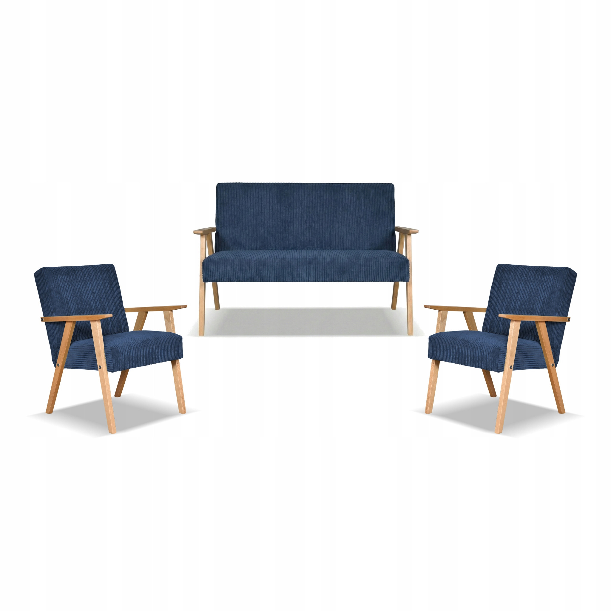 Zestaw mebli PRL retro SOLER sofa fotele Family Meble granat sztruks Anafi