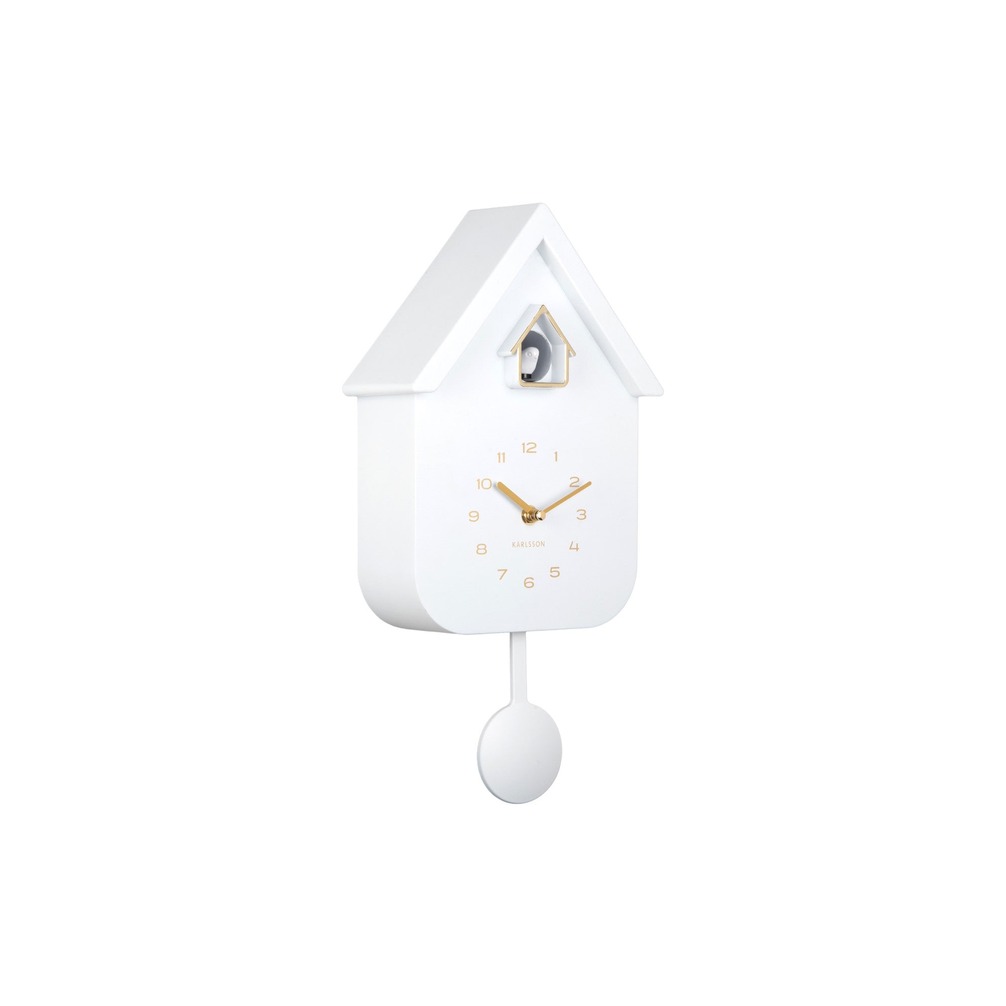 Karlsson wandklok Solo Color Cuckoo - wit - 8.5x21.5x41cm