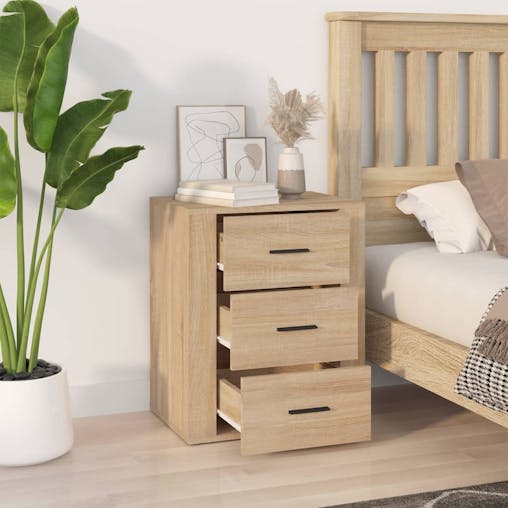 NNEVL Bedside Cabinet Sonoma Oak 50x36x60 cm Engineered Wood