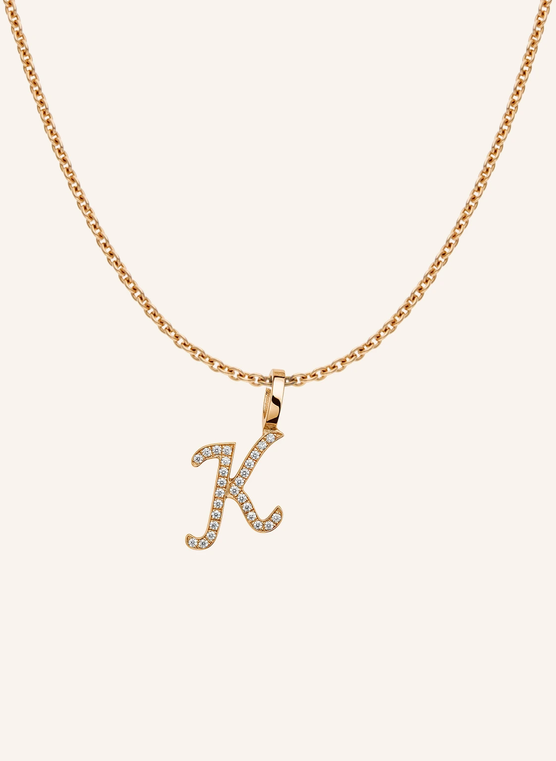CADA Kette TINY DIAMOND LETTER K