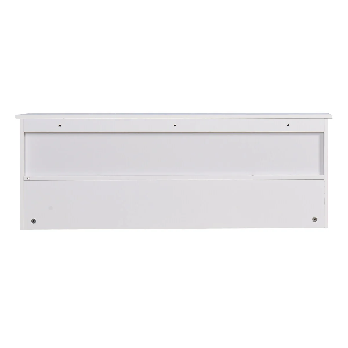 White Entryway Wall Mounted Coat Rack with 4 Dual Hooks Living Room Wooden Storage Shelf