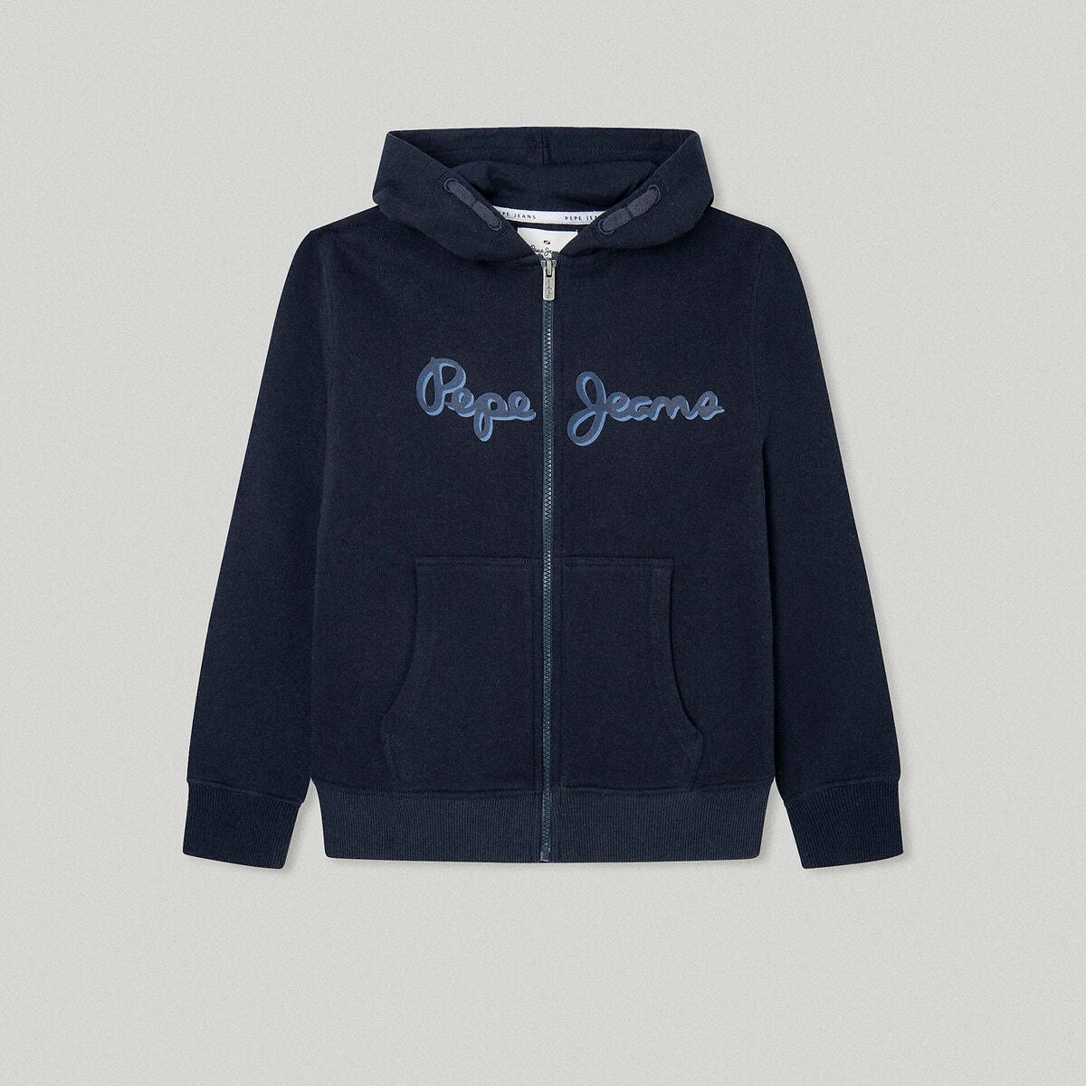 Sweat zippé à capuche en coton gratté