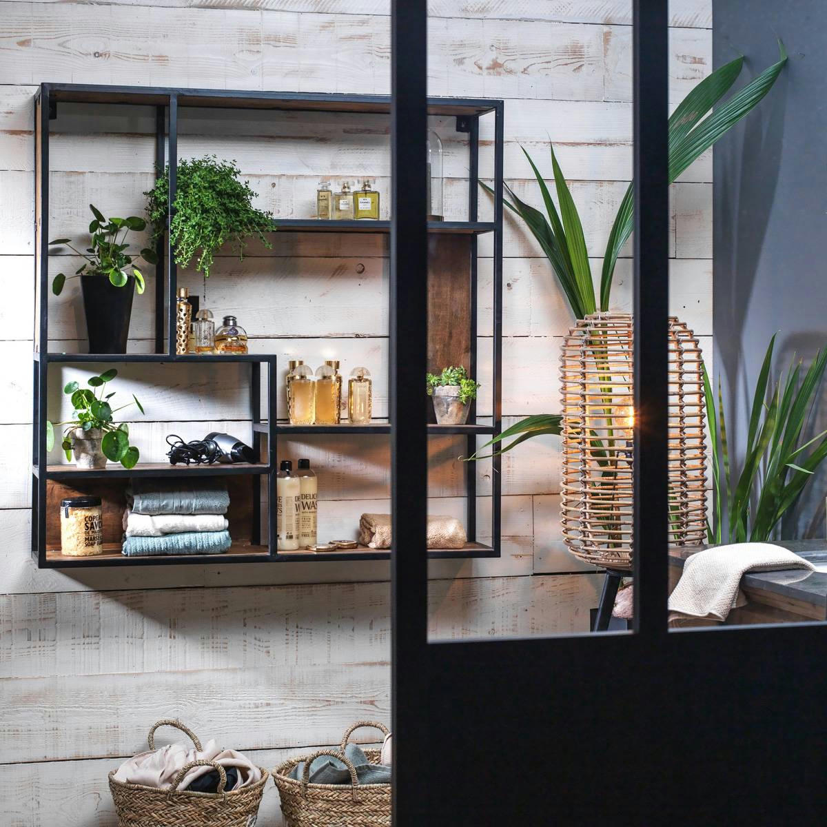 MARCEL - Etagère en métal marron 120 cm