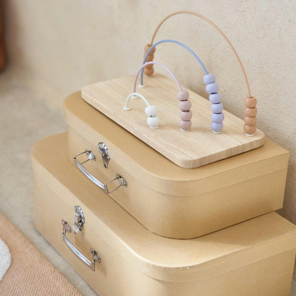 OIA - Boulier arc-en-ciel rose, bleu, blanc et beige