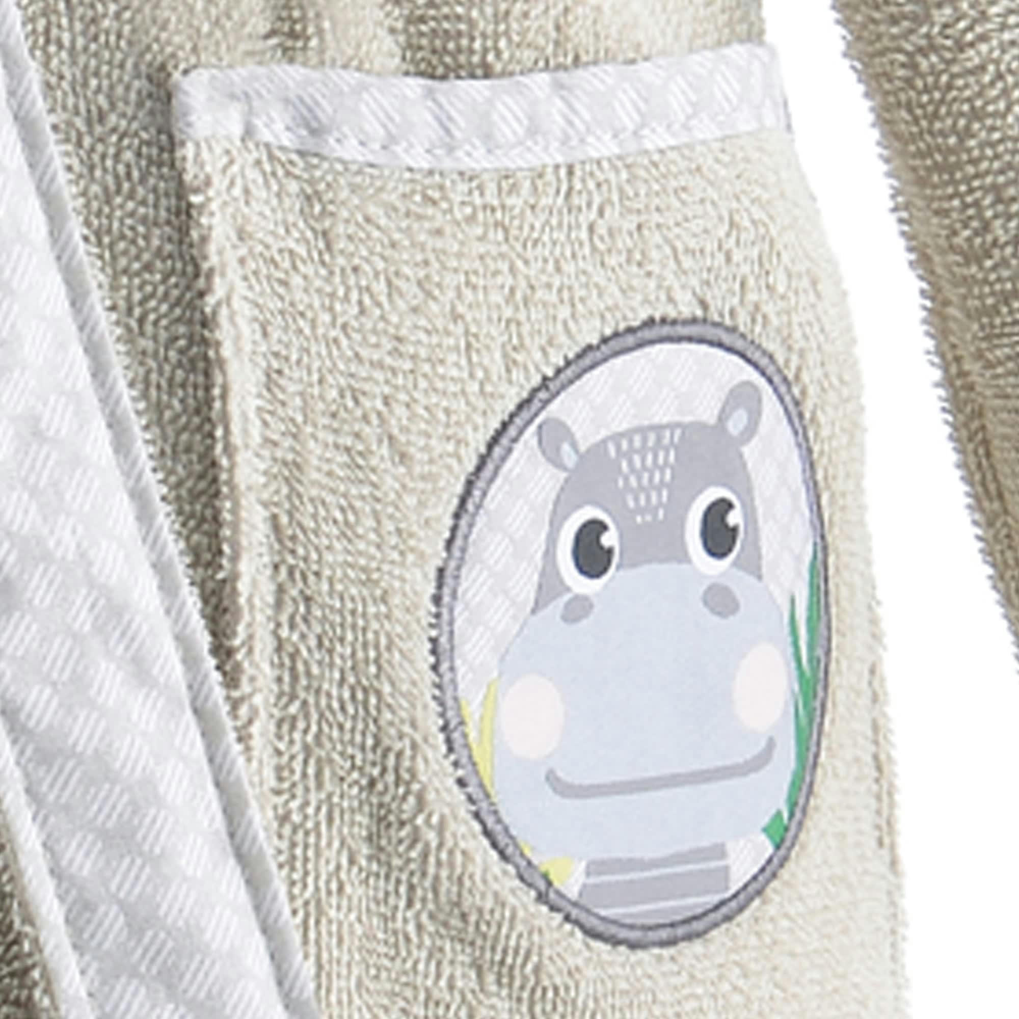 PETITES BETES - Peignoir enfant beige 6 ans en coton