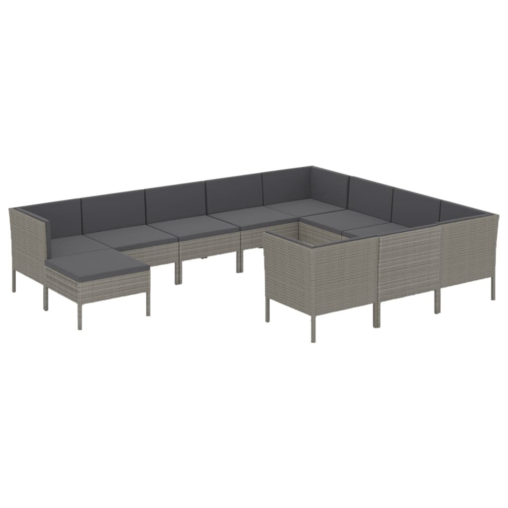 Zestaw wypoczynkowy do ogrodu Szary Technorattan 6x sofa środkowa   4x