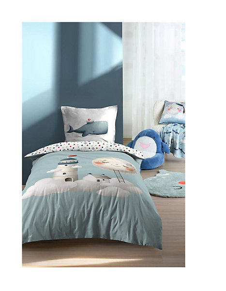 Housse de couette   taie Moby la baleine