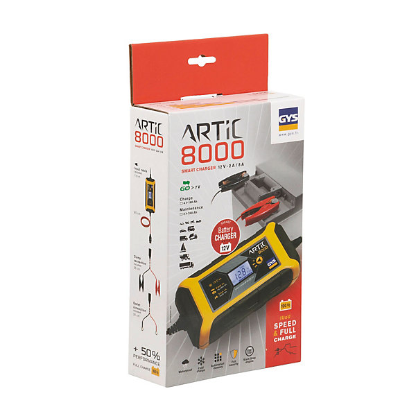 GYS Artic 8000 029590 Chargeur automatique 12 V 8 A pour véhicules et motos