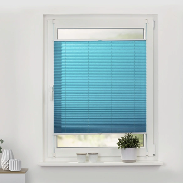 Plissee, Klemmfix, verspannt, 80x130 cm, blau