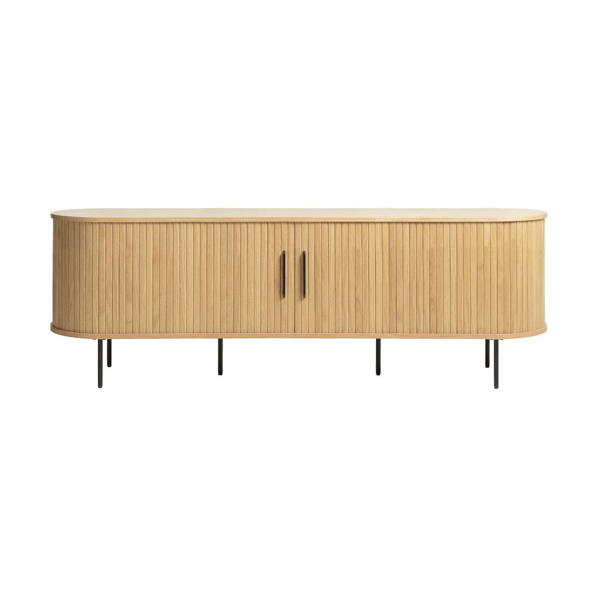 Olivine Lenn TV meubel Naturel - Hout - Zwarte Poten - B 180 cm