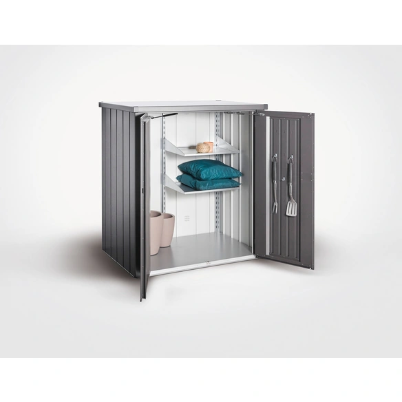 Terrassenschrank »Romeo«, BxHxT: 132 x 140 x 87 cm, dunkelgrau-metallic, Stahlblech