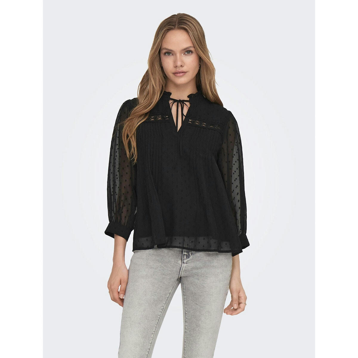 Blouse fluide, manches 3/4
