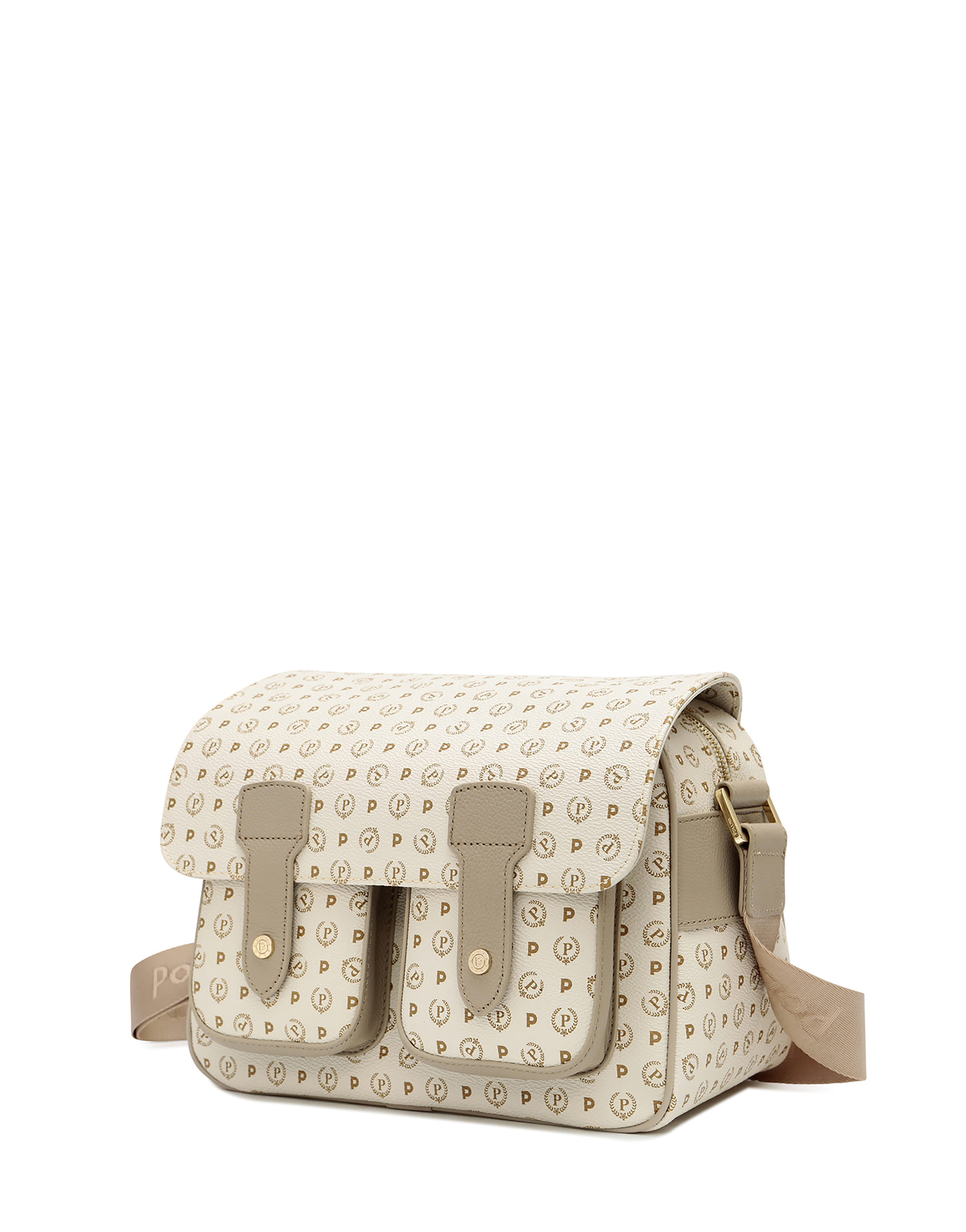 Borsa Messenger Small Heritage Logo Classic Avorio/ghiaccio