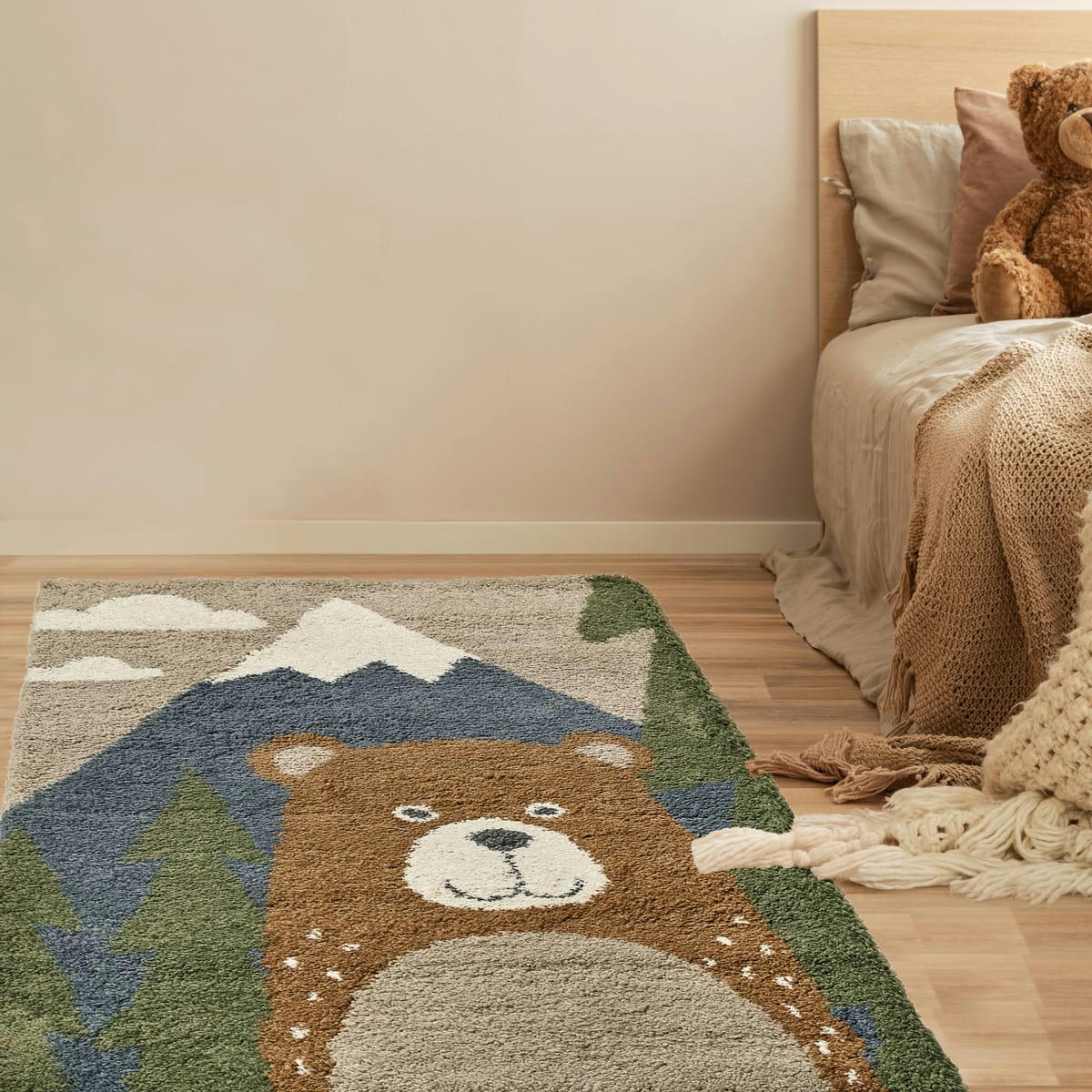 TEDDY BEAR - Tapis enfant tout doux petit ours 120x170, OEKO-TEX®