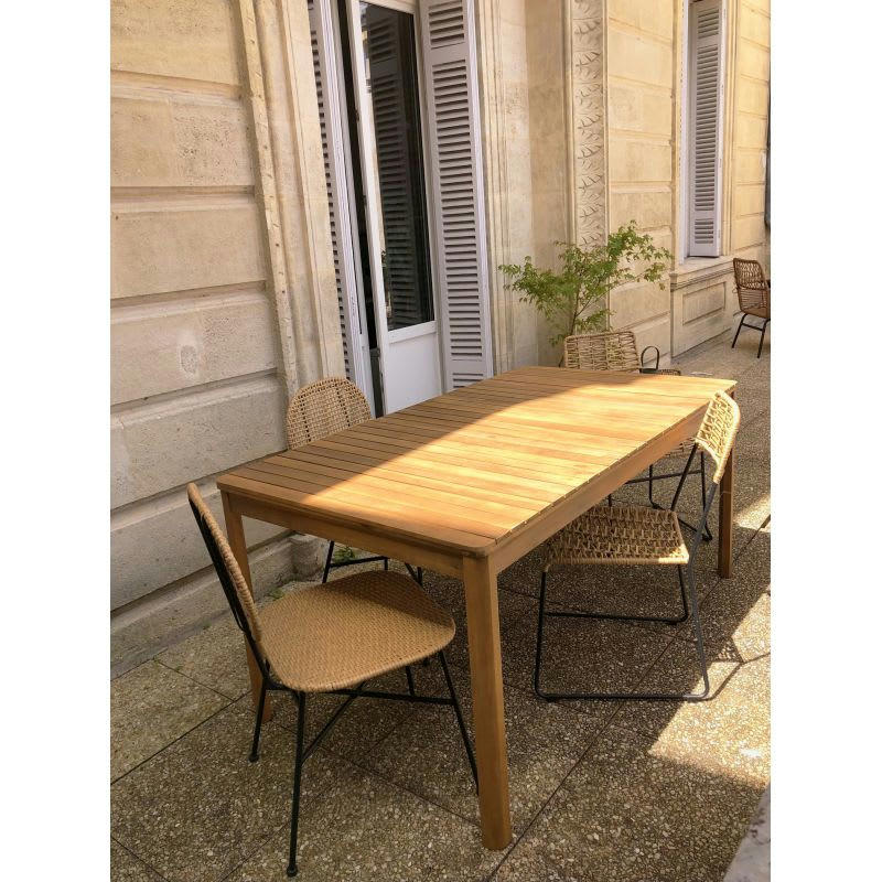 MASSA - Lot de 2 chaises en résine tressée coloris naturel