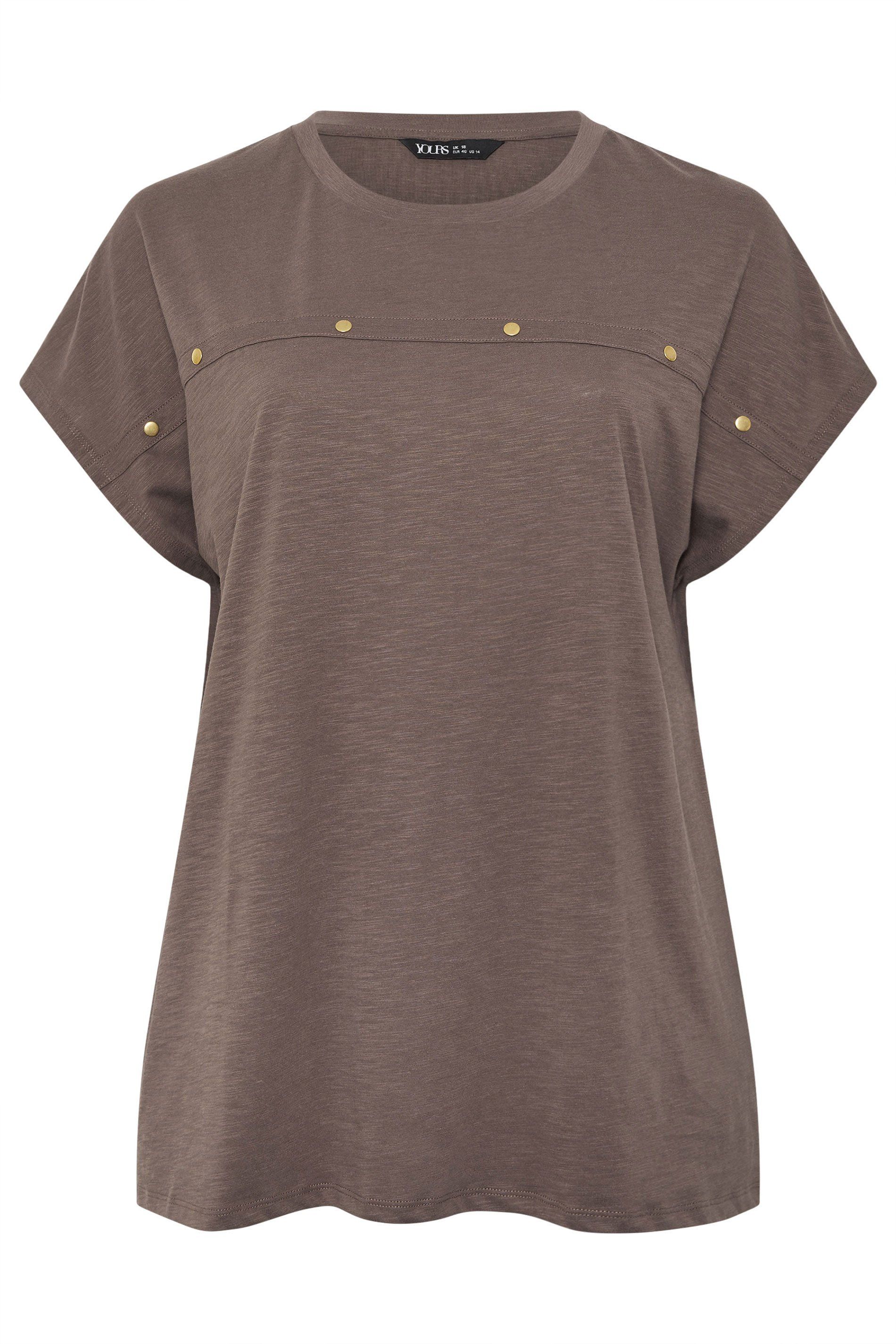Yours Stud Grown-On Sleeve T-Shirt