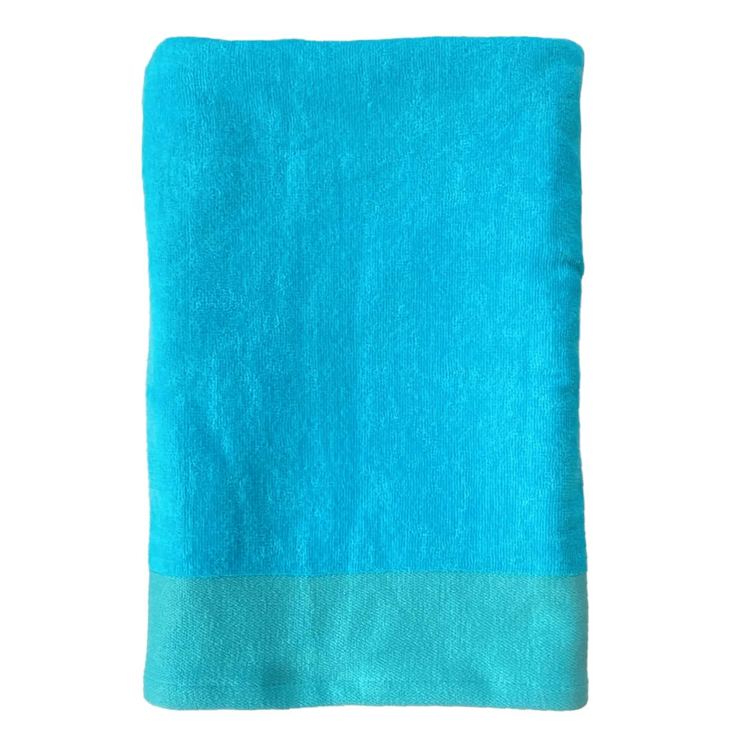 EPONGE VELOURS UNIE - Serviette de bain éponge velours unie "Shady" Turquoise 90x160