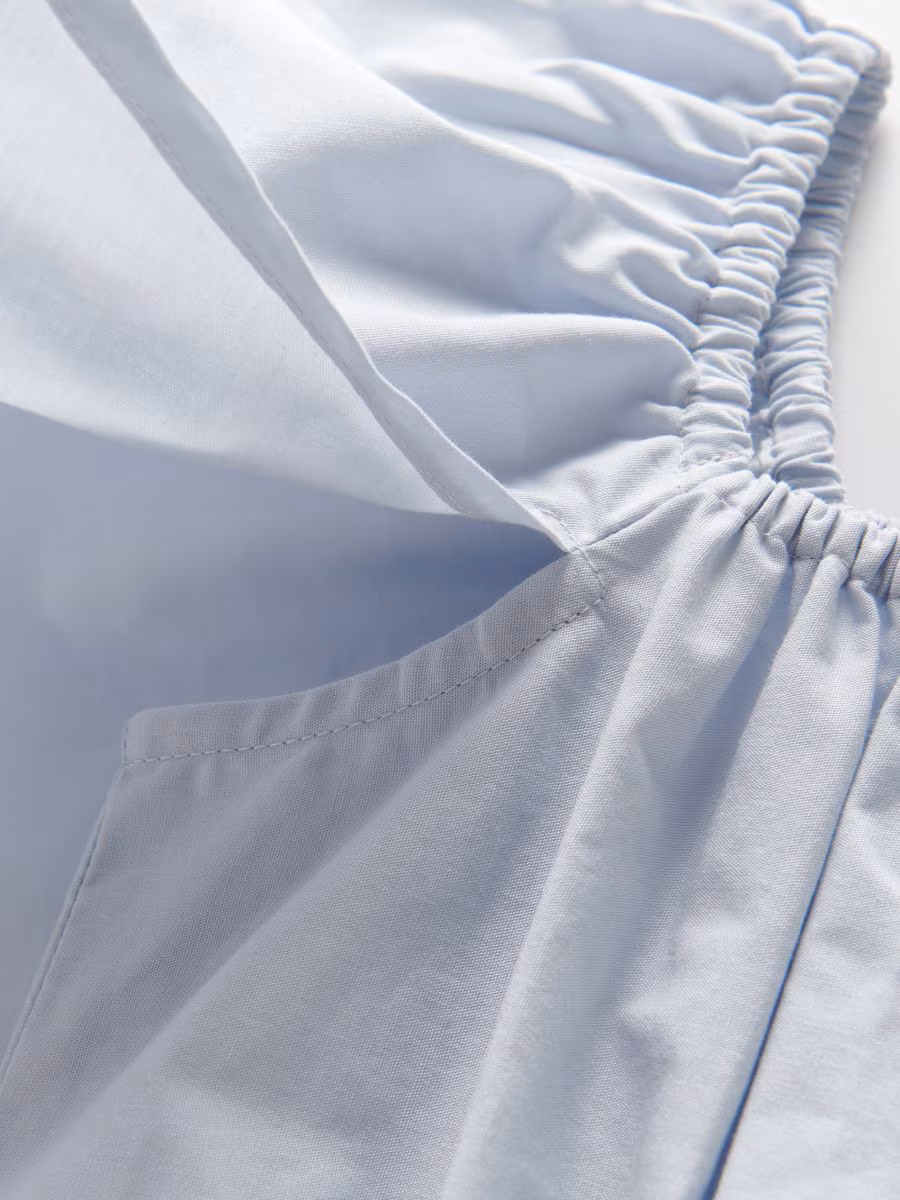 Plain Blouse With Puff Sleeves