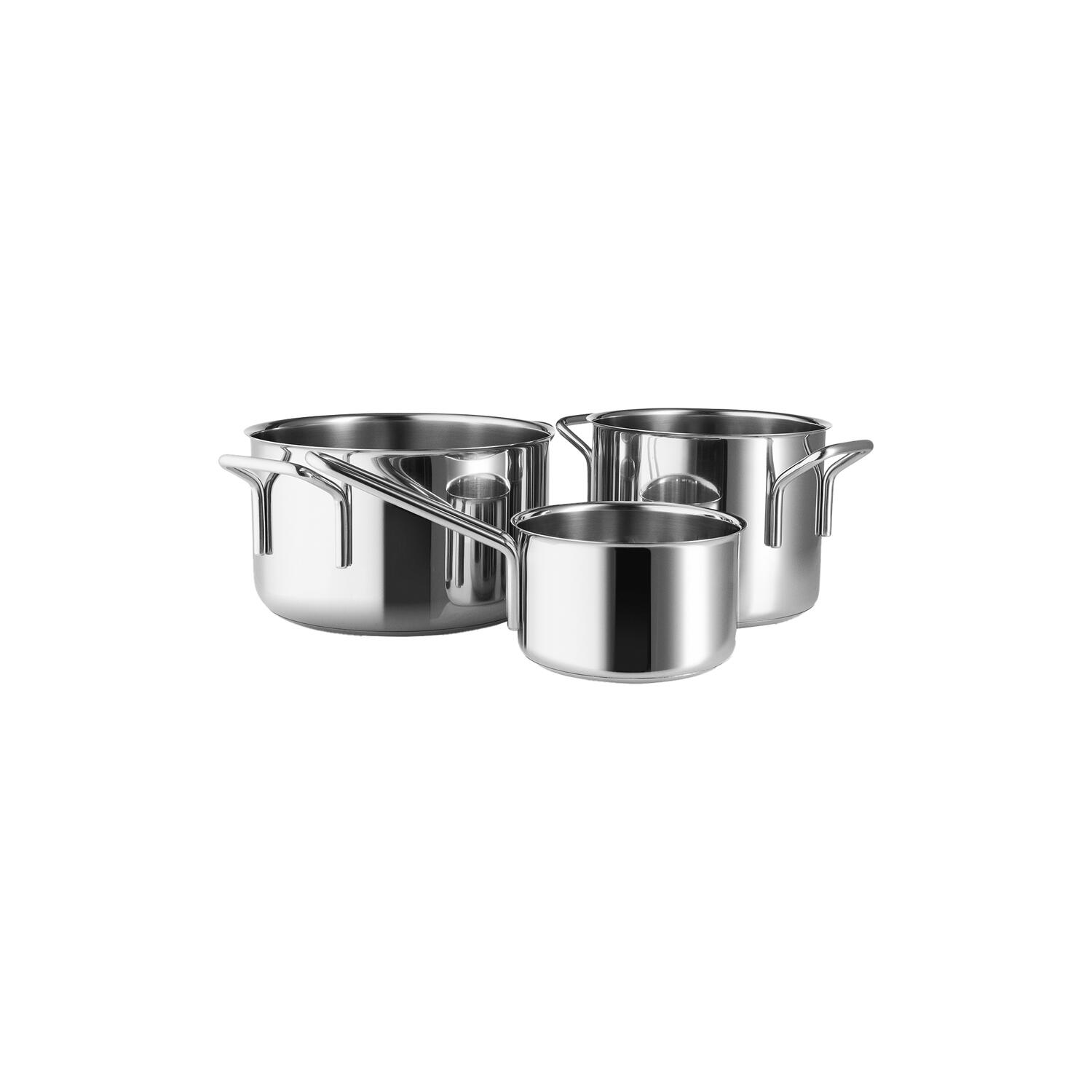 Stainless Steel Grydes&aelig;t 3 dele