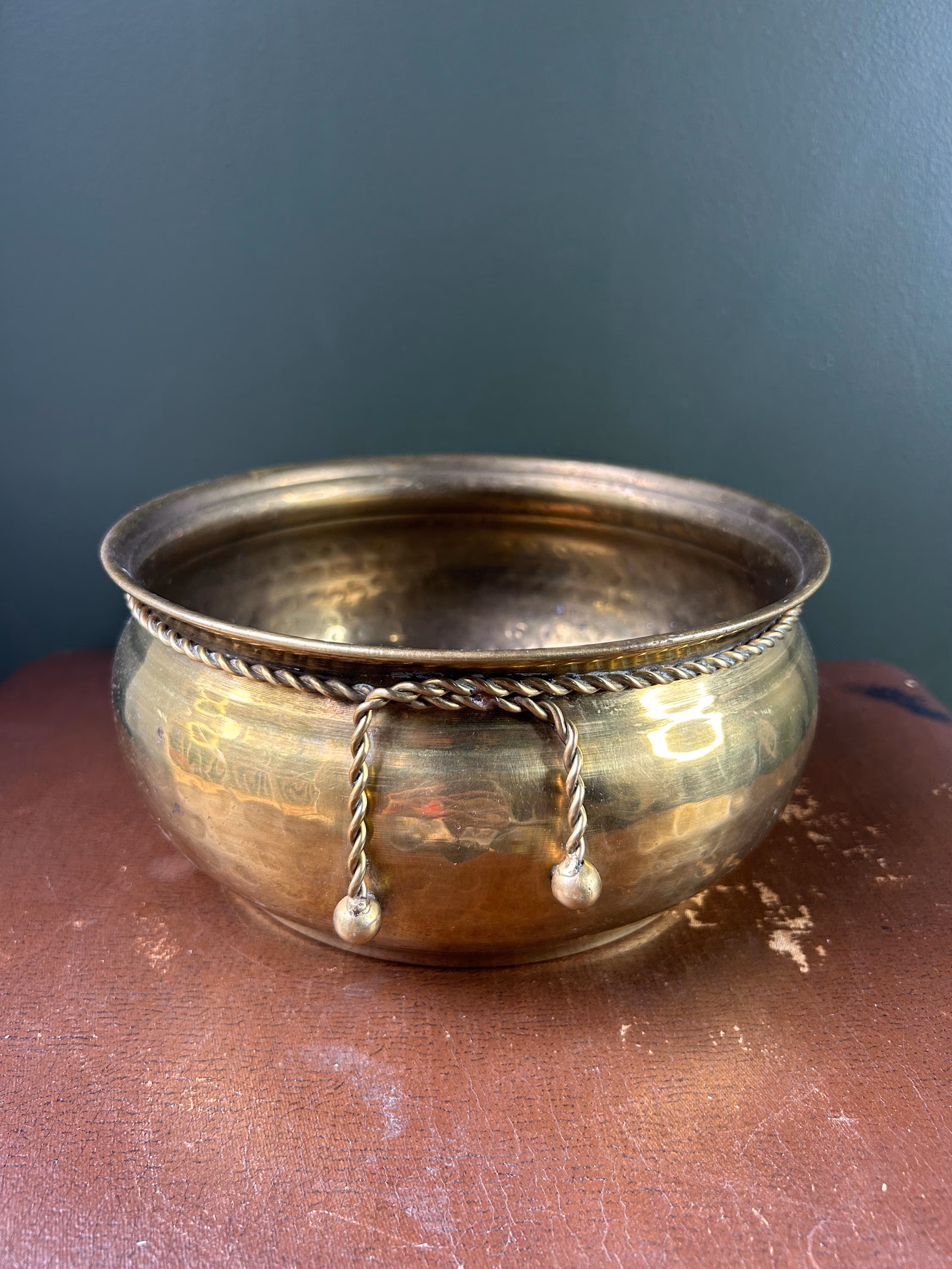 Vintage Brass Rope Detail Bowl