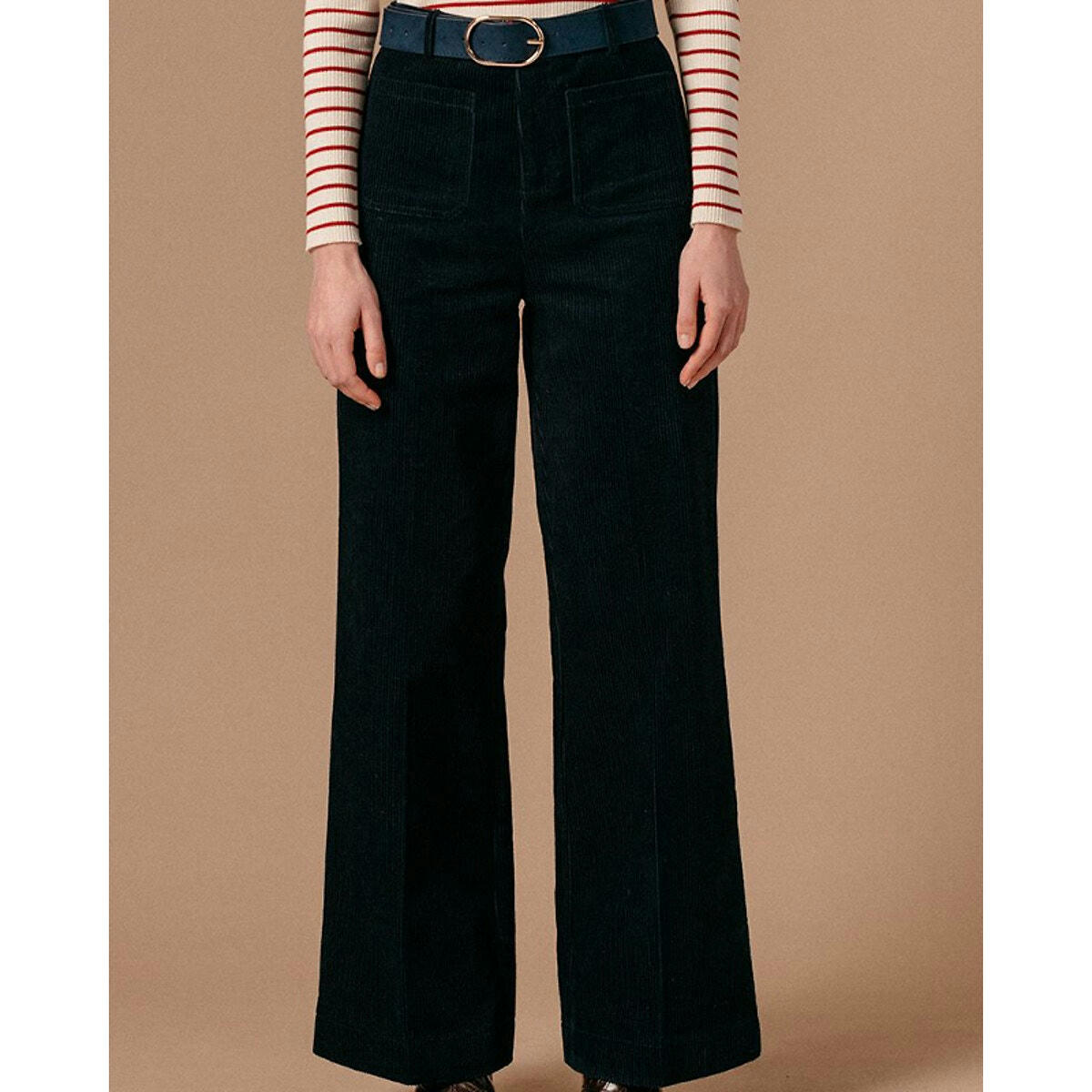 Pantalon  Layton évasé velours côtelé taille haute