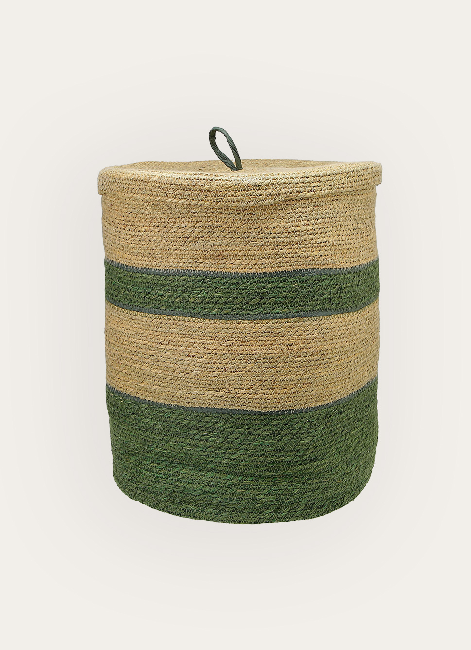 PANIER EN SEAGRASS NATUREL/VERT