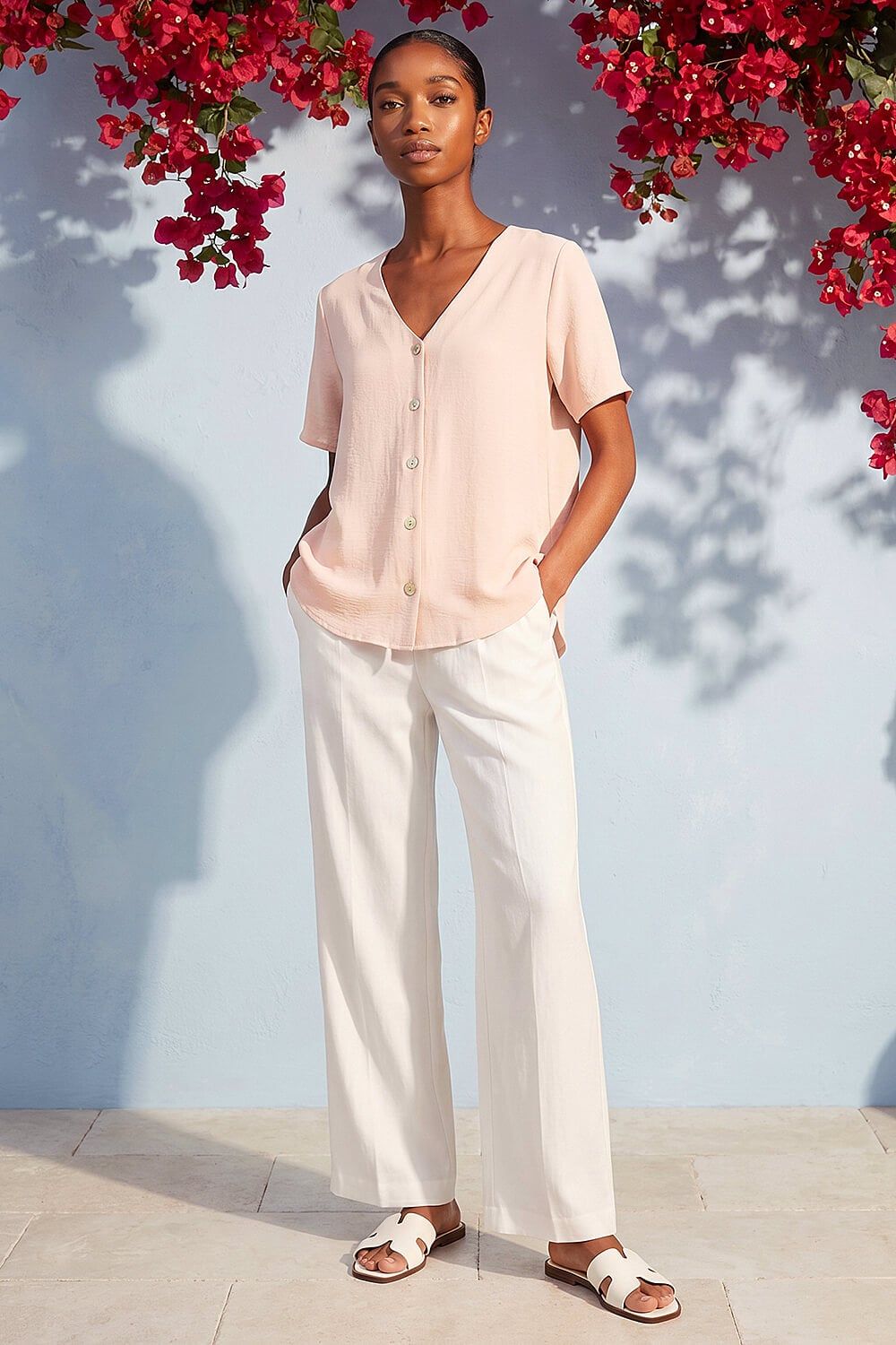 Roman Petite Button Up Blouse