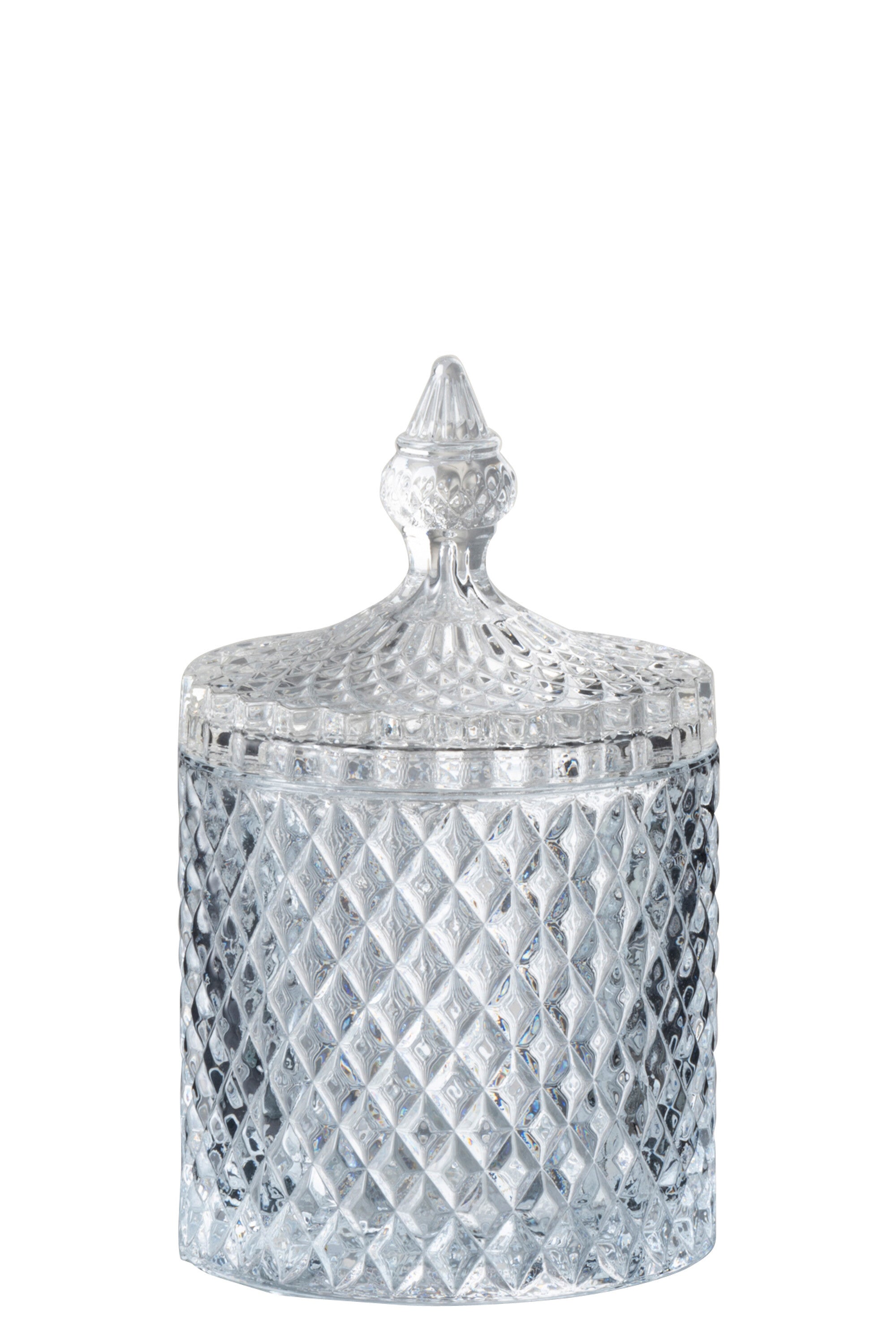 J-Line voorraadpot Geslepen Cilinder - glas - transparant - large