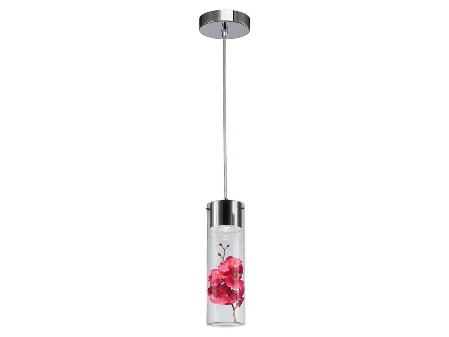 Lampa wisząca Zefir szklana srebrna