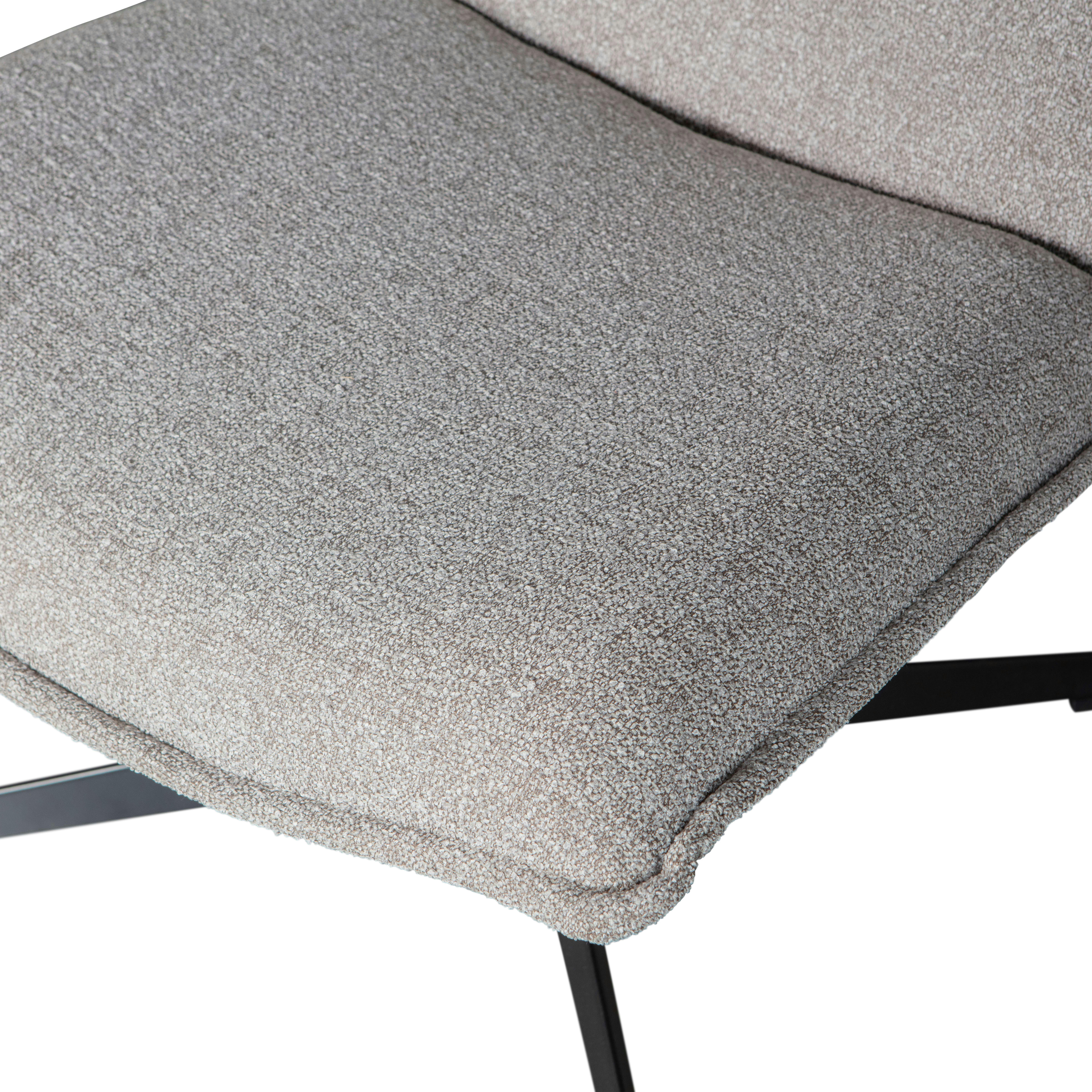 WOOOD - Fauteuil pivotant en bouclette taupe