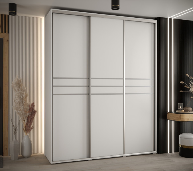 Szafa przesuwna 45 wysoka Davos 10 190 biały biały srebrny