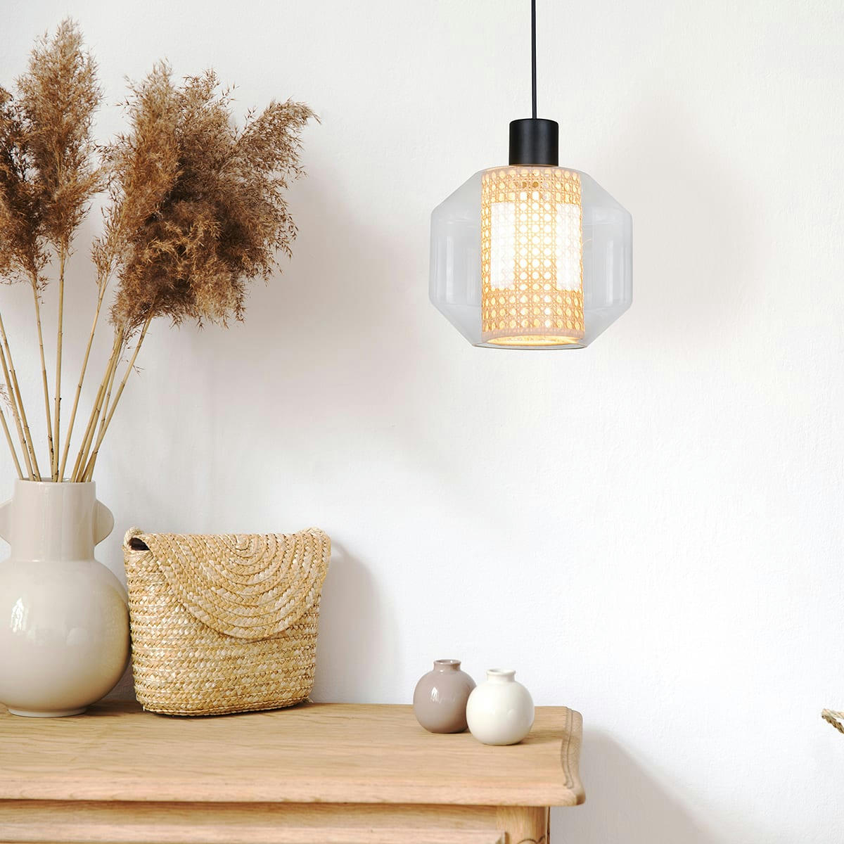 CANE - Suspension en verre naturel