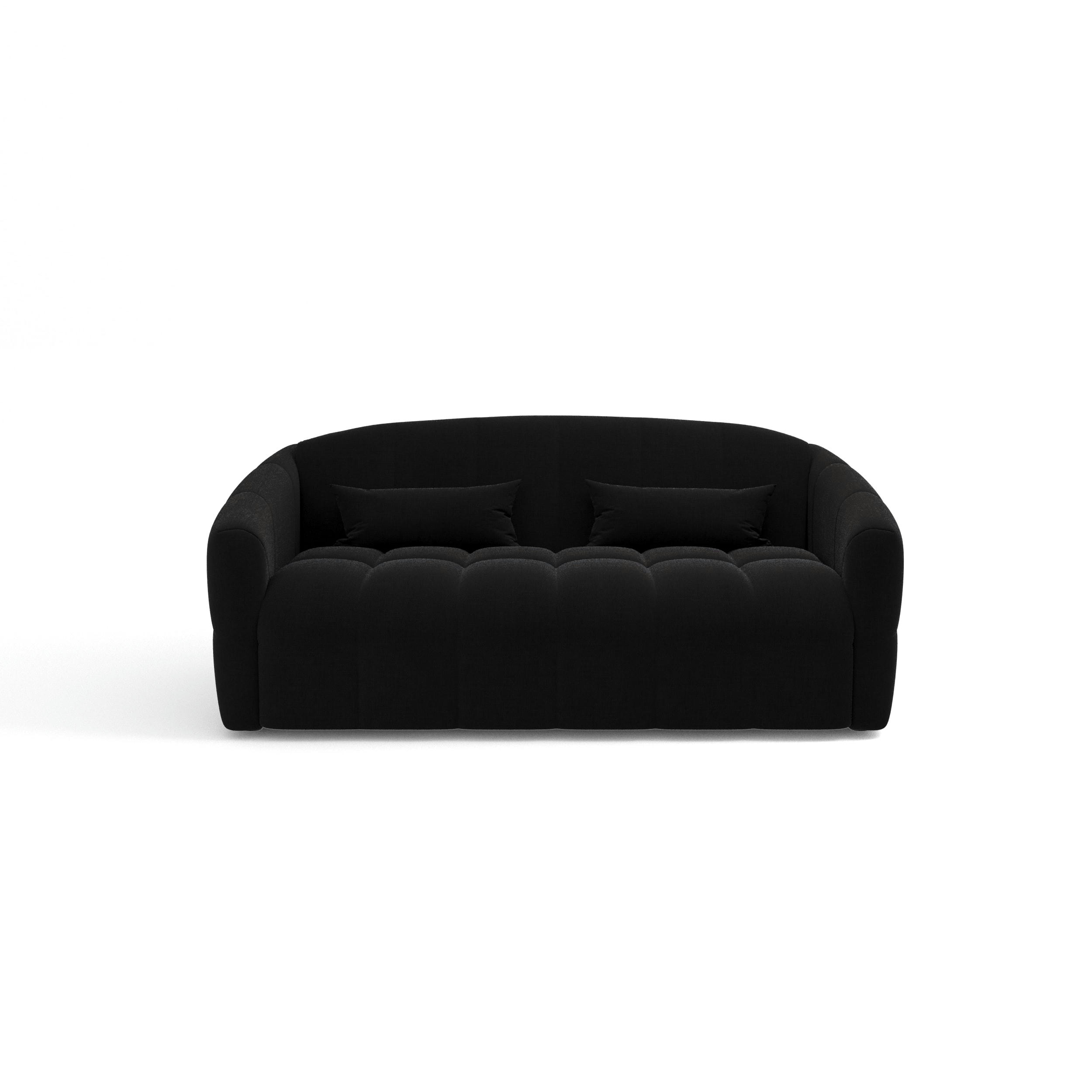 NORA - Canapé convertible express dunlopillo velours noir 160cm