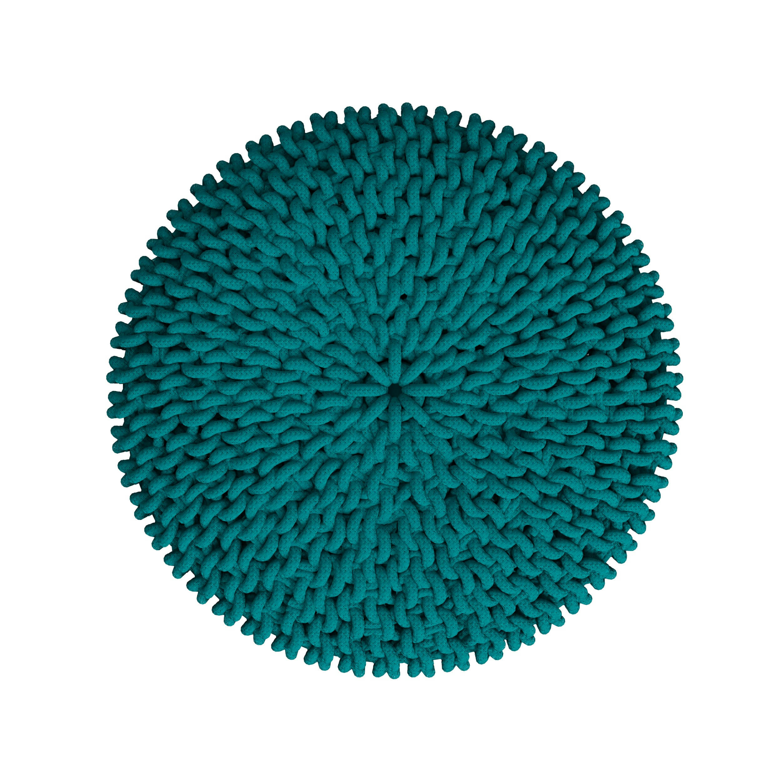 LISA - Petit tabouret tricot en coton vert céladon