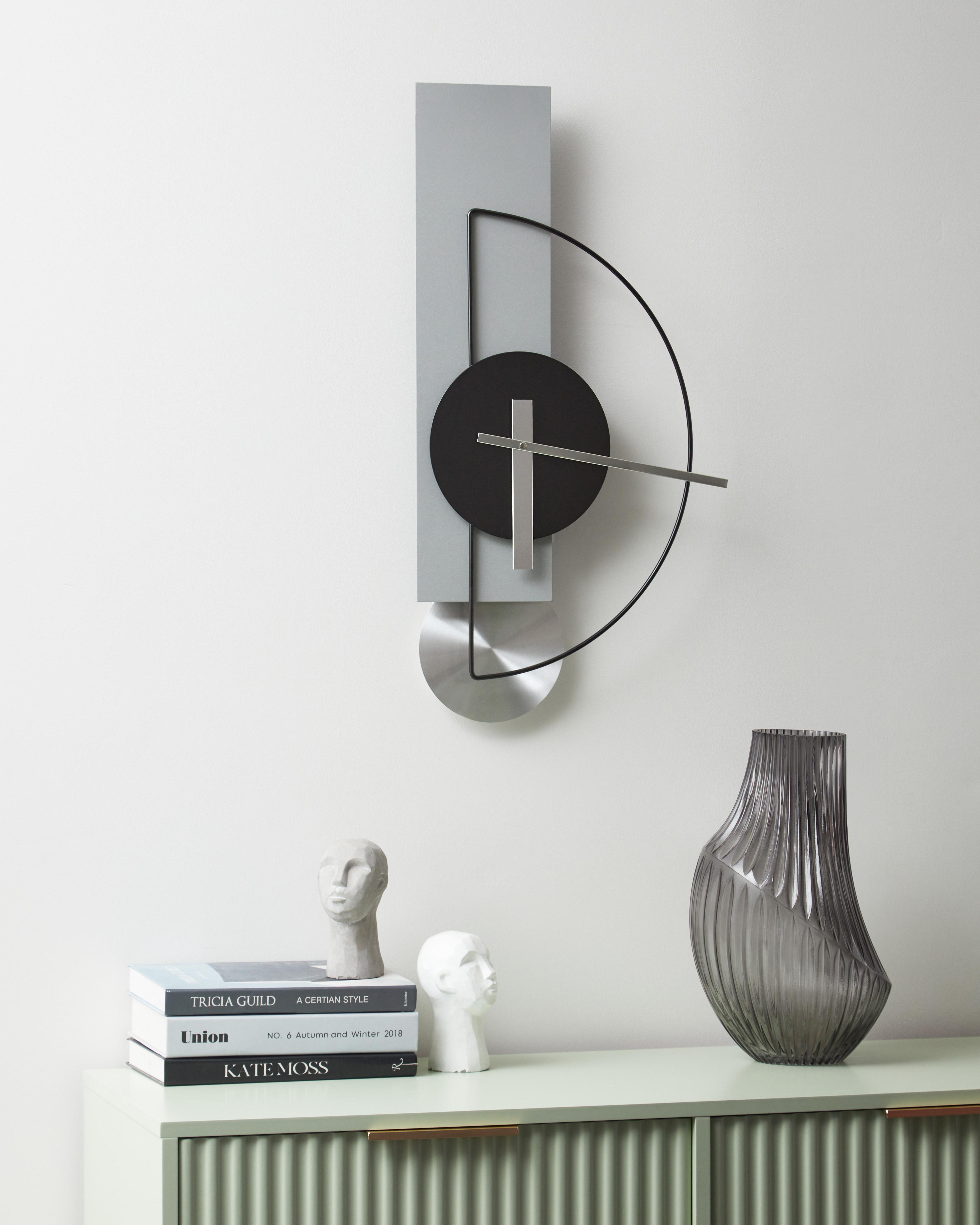 Wall Clock CEVINS 31 cm Metal Light Grey
