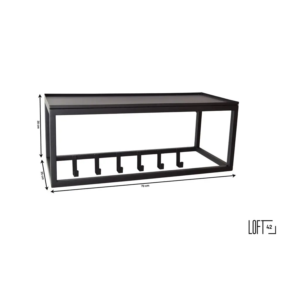 LOFT42 Blacky Kapstok - Zwart �?Metaal �?6 haken