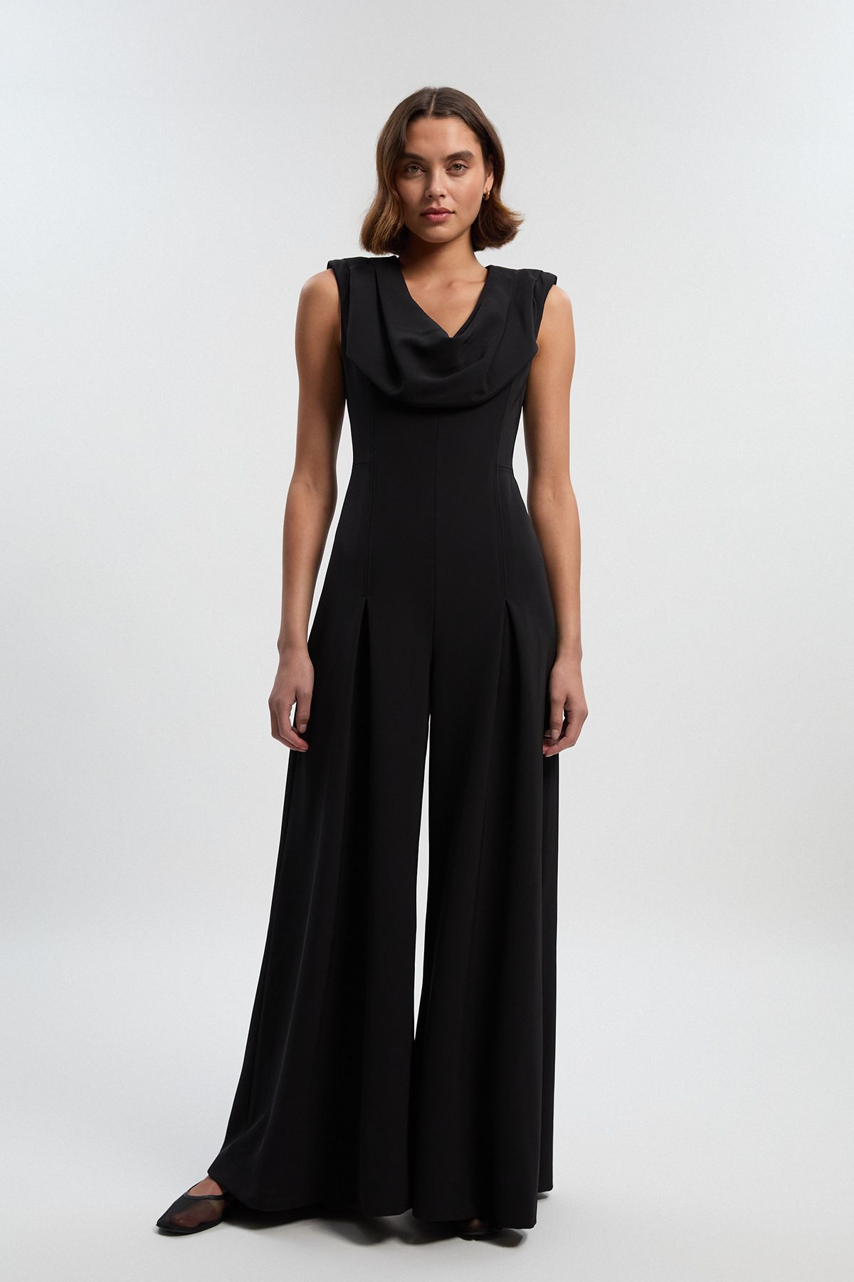 KarenMillen Tailored Drape Wide Leg Jumpsuit