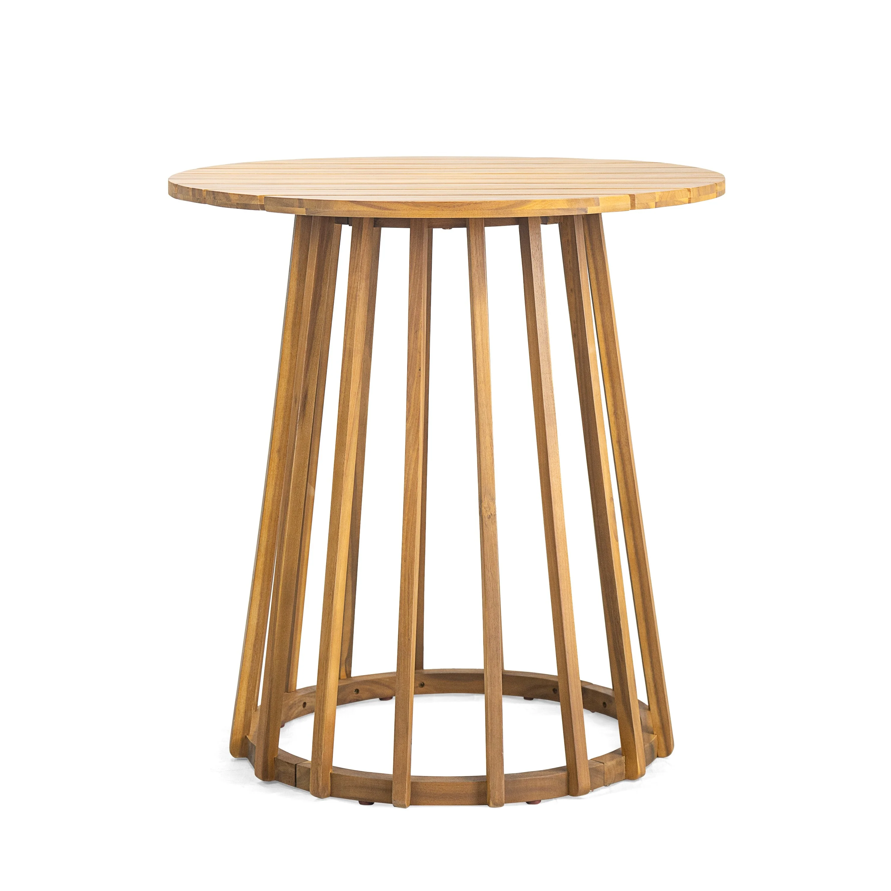 Christopher Knight Home - Elliot Round Acacia Wood Outdoor Dining Table with Slatted Top