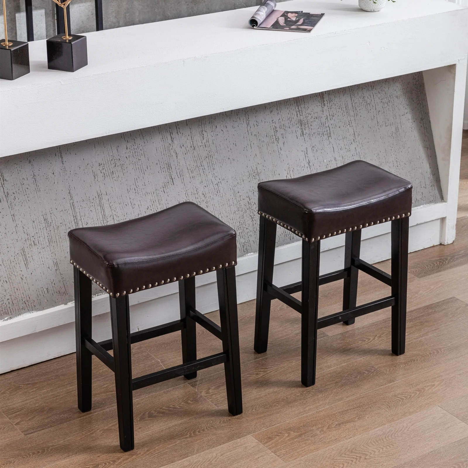 Kitchen Counter Backless Bar Stools Set of 2
