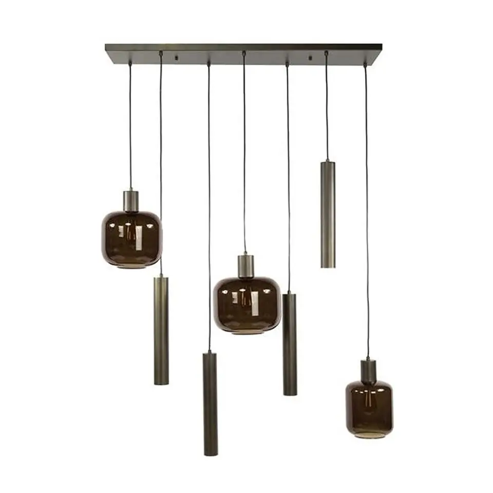 Hoyz Collection - Hanglamp Bronza Mix 4 3-lichts - Sienna Brown