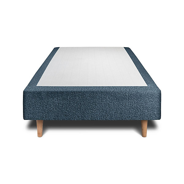 Lit avec tête de lit lignes bouclette et sommier tapissier- Lit en bois massif