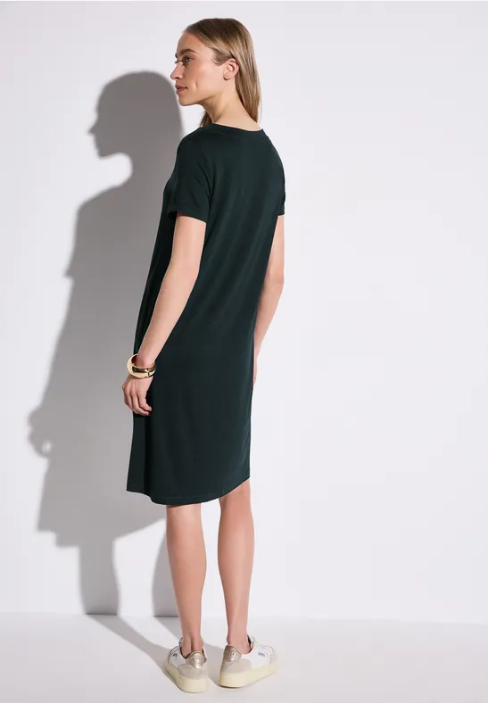 Jersey-Kleid in Unifarbe