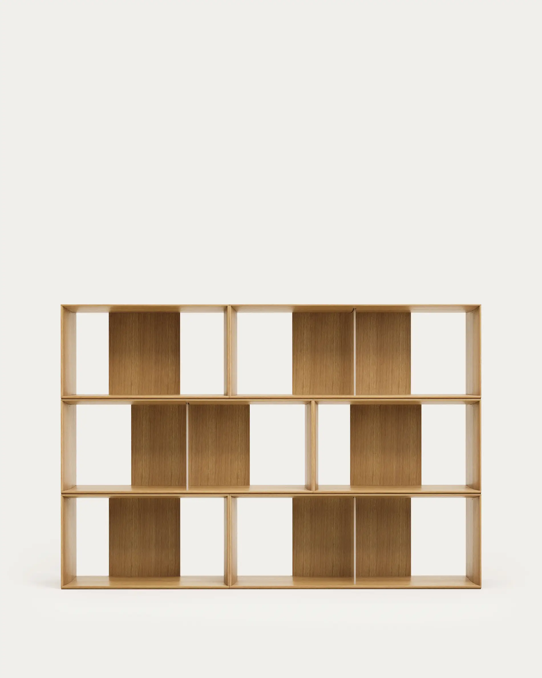 Set Litto de 6 estanterías modulares de chapa de roble 168 x 114 cm