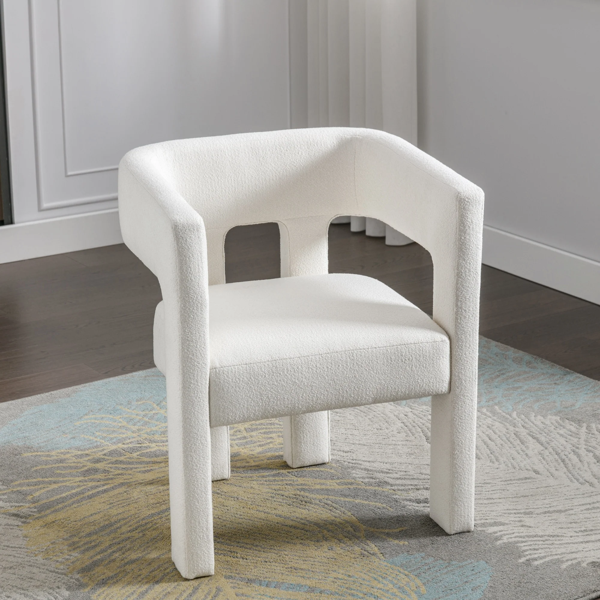 Modern Beige Upholstered Chair for Dining and Living Rooms - 24.8” L x 20.9” W x 30.1” H